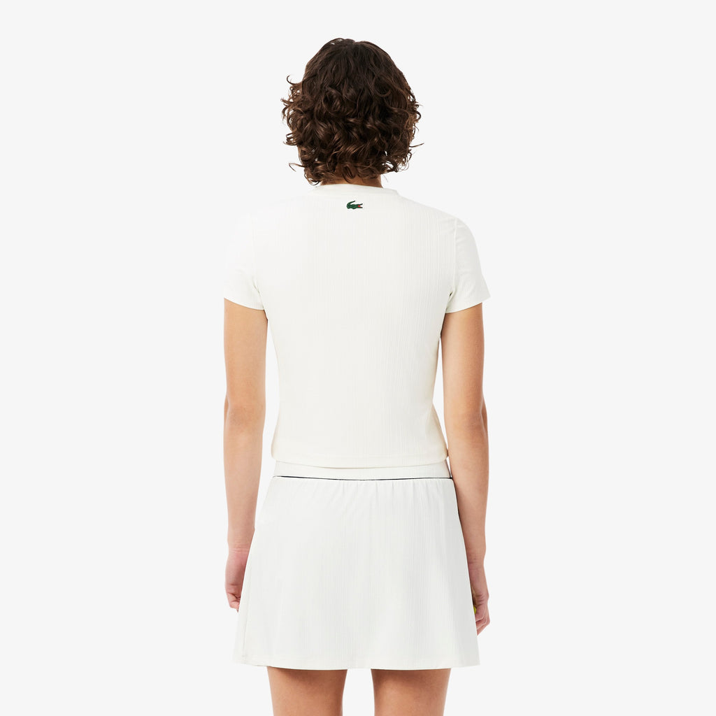 Lacoste Women's Ultra Dry Tennis Heritage Badge Slim Fit T-shirt
