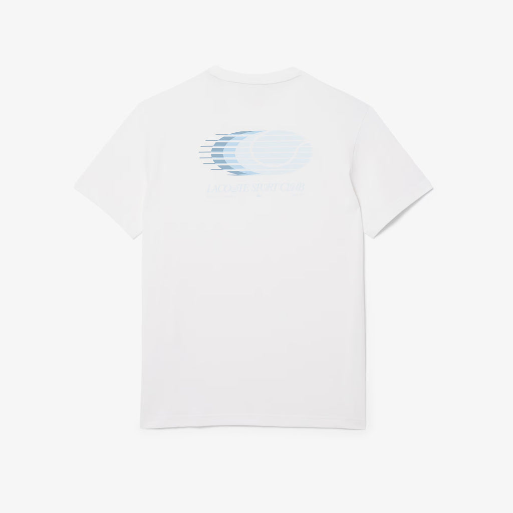 Lacoste Men's Ultra Dry Printed Sport White/Light Blue T-Shirt