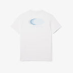 Lacoste Men's Ultra Dry Printed Sport White/Light Blue T-Shirt