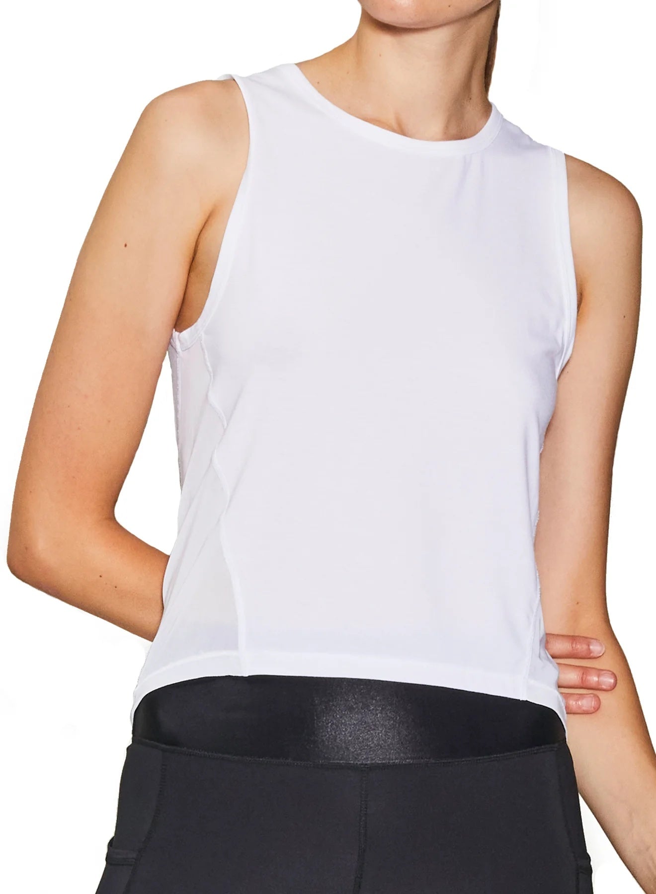 Scoop Sleeveless Tee White