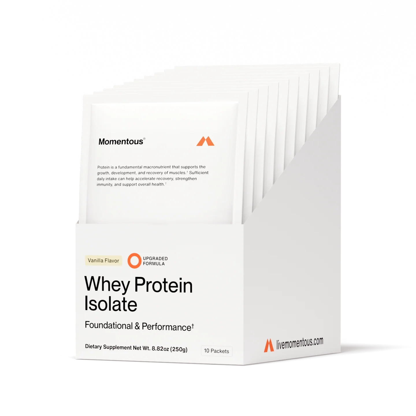 Momentus Whey Protein Isolate 10-Travel Packs Vanilla