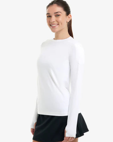 BLOQUV Women's Long Sleeve 24/7 Sun Shirt White