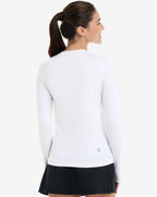BLOQUV Women's Long Sleeve 24/7 Sun Shirt White