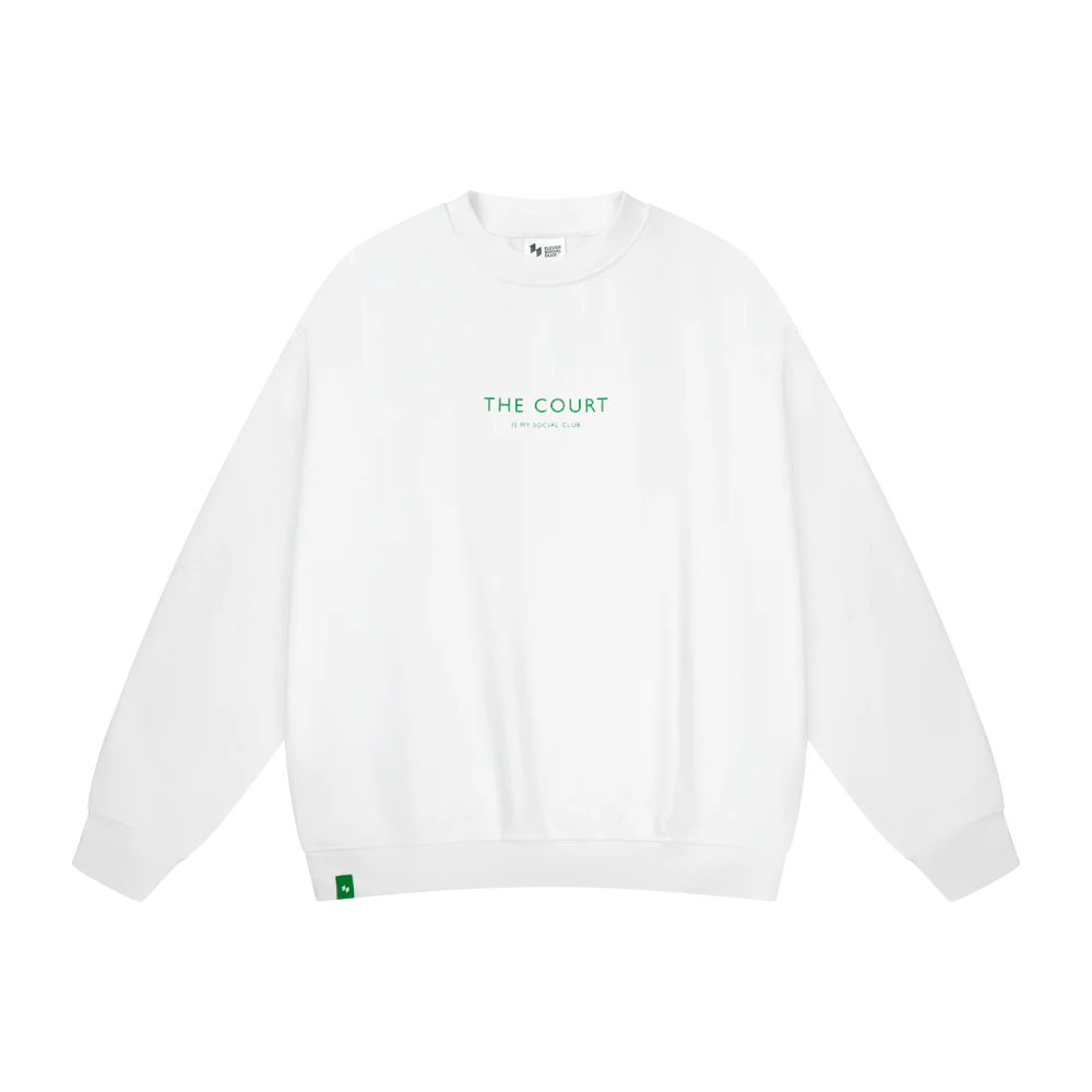 Eleven Social Club - The Courtside Crewneck - Light Blue/Navy/White