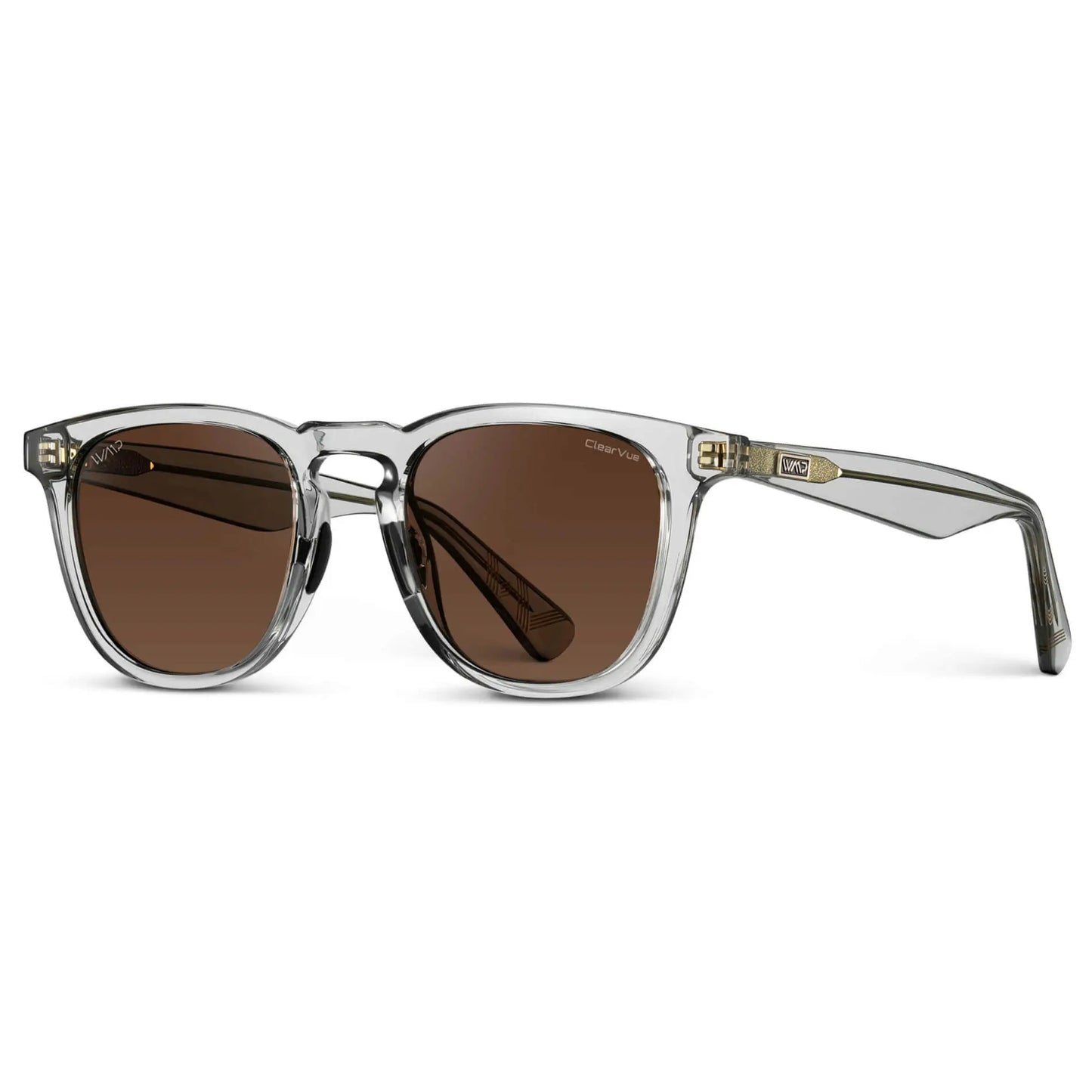 WMP Eyewear 'Wyndham' - Men's Crystal Ice Grey / Brown Lens