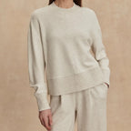 Varley Philippe Crop Sweat - Ivory Marl