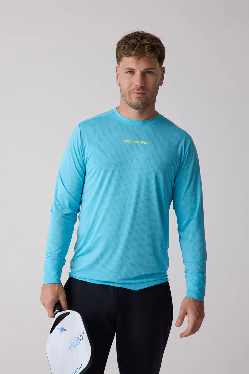 Centerline Athletics AirLite™ Men's Long Sleeve _ Coral/White/Blue Lagoon/Midnight Dusk