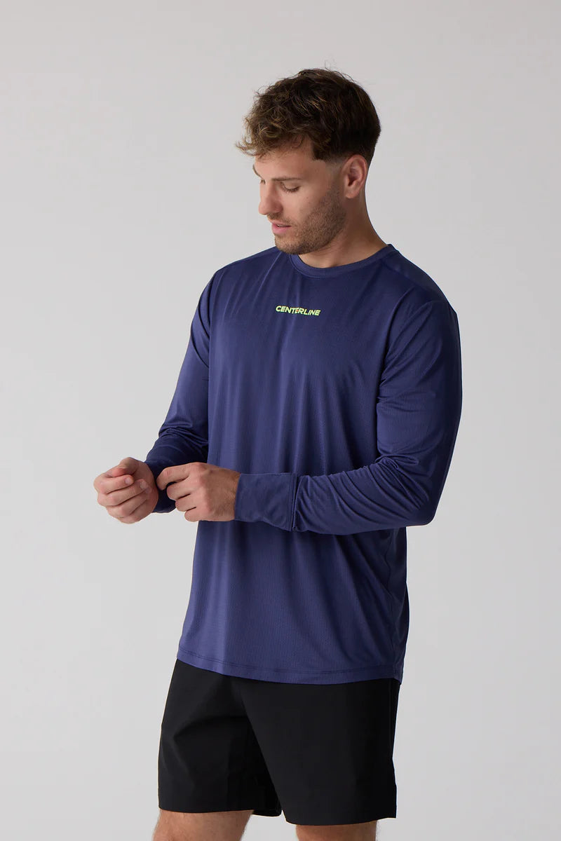 Centerline Athletics AirLite™ Men's Long Sleeve _ Coral/White/Blue Lagoon/Midnight Dusk
