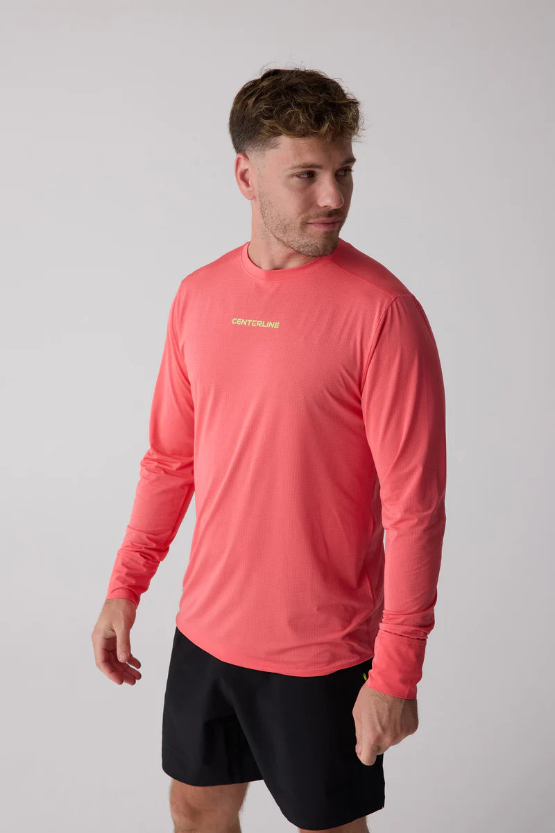 Centerline Athletics AirLite™ Men's Long Sleeve _ Coral/White/Blue Lagoon/Midnight Dusk