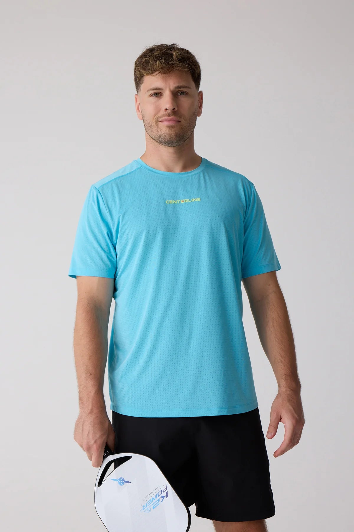 Centerline Athletics AirLite™ Men's Tee _ Coral/White/Blue Lagoon/Midnight Dusk