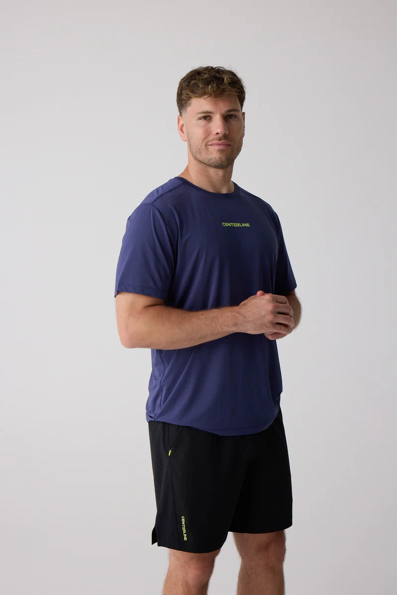 Centerline Athletics AirLite™ Men's Tee _ Coral/White/Blue Lagoon/Midnight Dusk