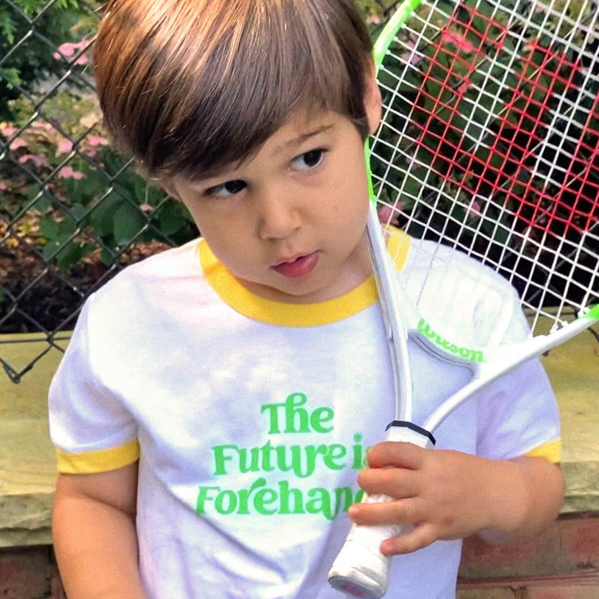 The Future is Forehands Ringer Tee - White
