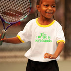 The Future is Forehands Ringer Tee - White