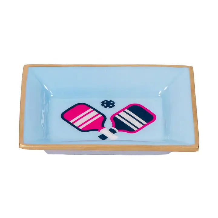 Pickleballs Enameled Landry Tray - Light Blue