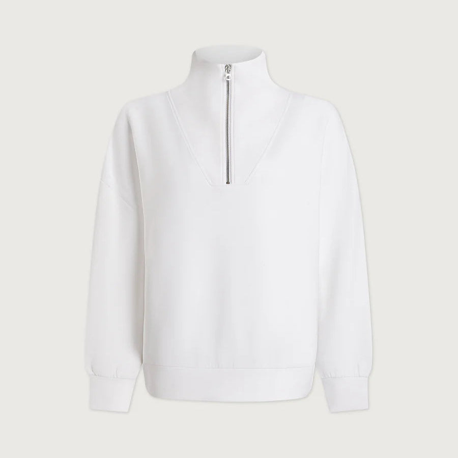 Varley Hawley Half Zip Sweat White