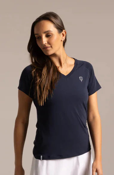 J.Pritchard Women's 5.0 Short Sleeve Tee - Clubhouse White/Bainbridge Blue/Pritchard Green