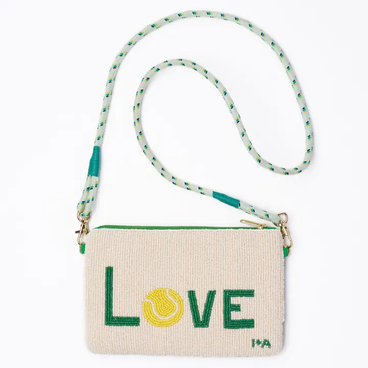 Ink & Alloy Leila Tennis Seed Bead Clutch with Strap