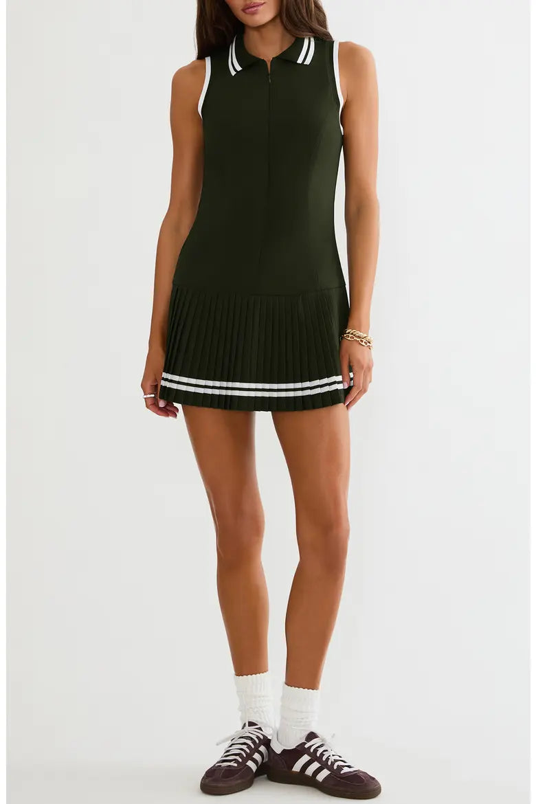 Beach Riot Bria Pleated Sleeveless Mini Dress