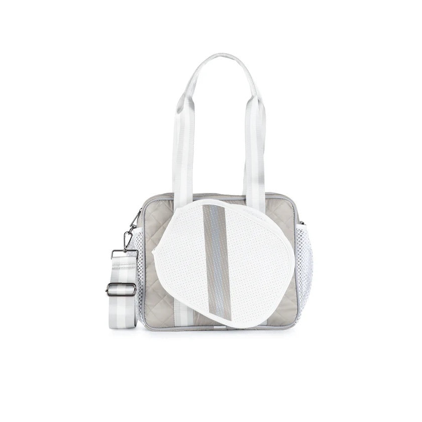 Haute Shore Dill Lux Pickleball Bag White Neoprene/Rose Gold/Silver