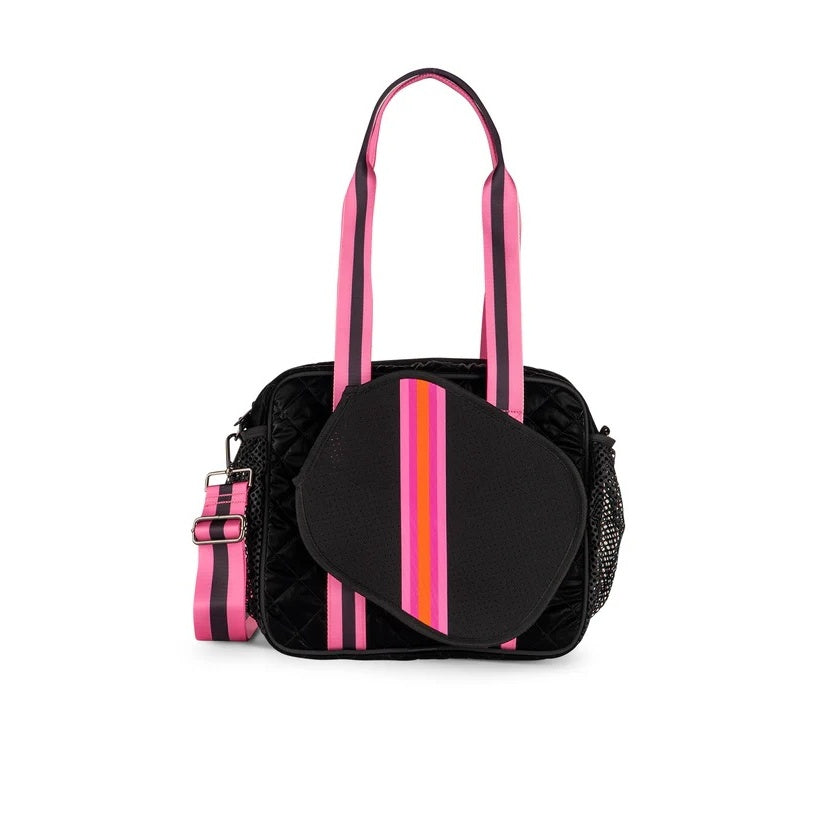 Haute Shore Dill Rave Pickleball Bag Tote Black Quilted Puffer