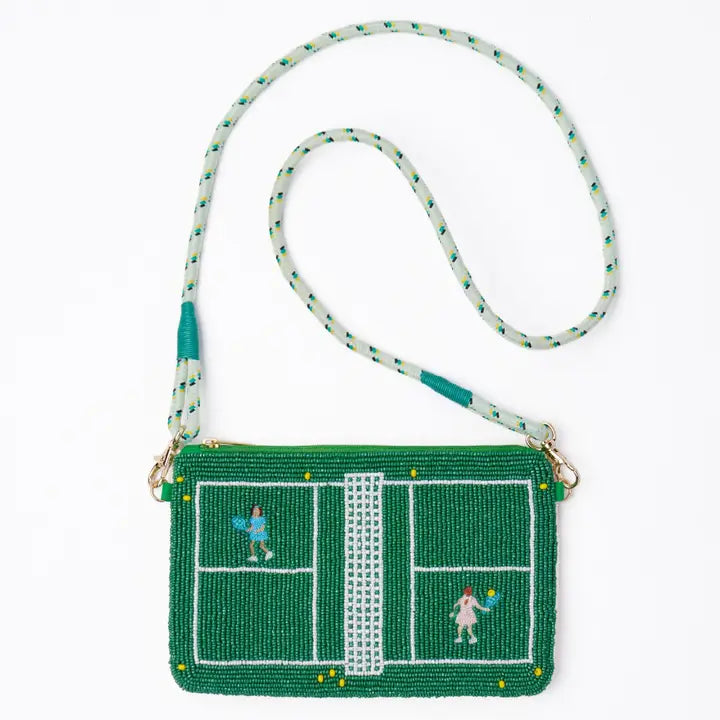 Ink & Alloy Leila Tennis Seed Bead Clutch with Strap