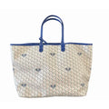 Tennis Tote - "the Whimsy" Cream with Blue Trim