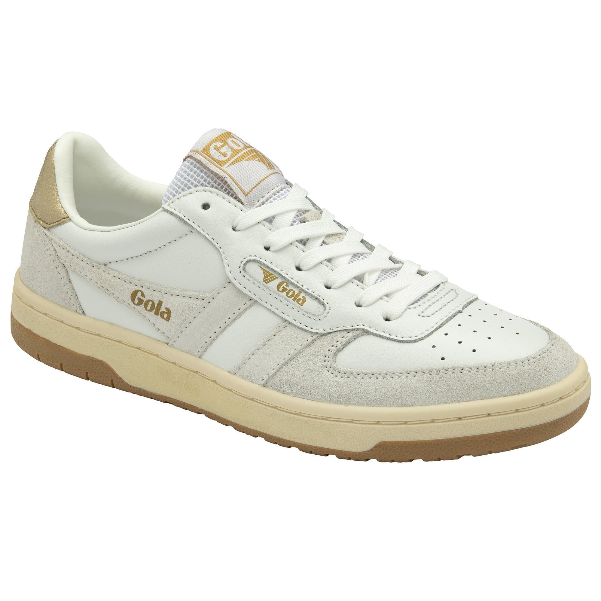 Gola Classics Women's Hawk Sneakers - White/White/Gold