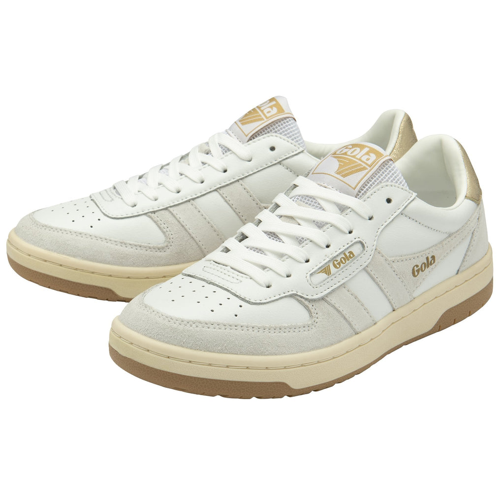 Gola Classics Women's Hawk Sneakers - White/White/Gold