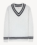 Boast Cable-Knit Sweater White/Navy