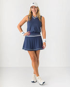 Boast V-Neck Tank Navy/White