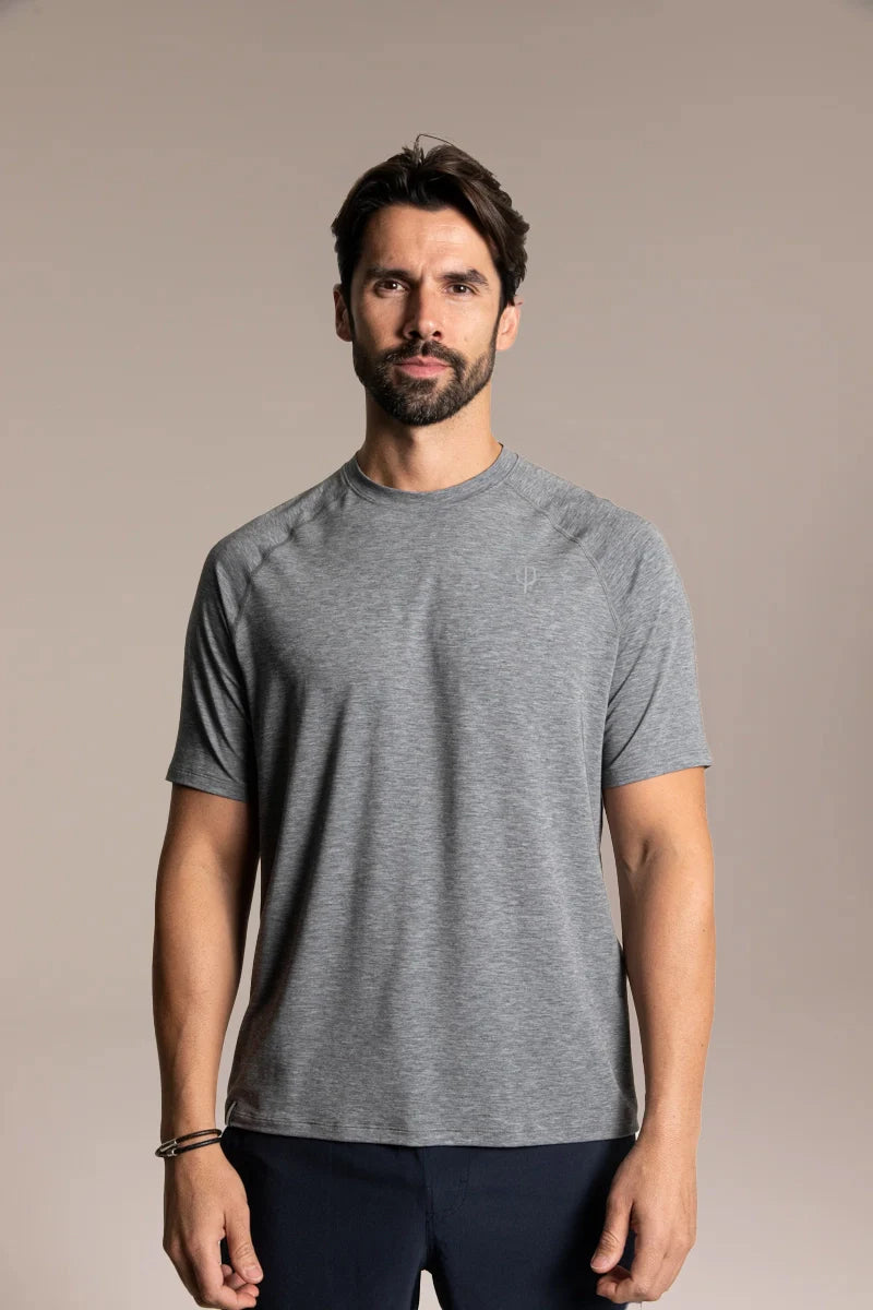 J.Pritchard Men's 5.0 Short Sleeve Tee - Pritchard Green/Bainbridge Blue/Heather Grey