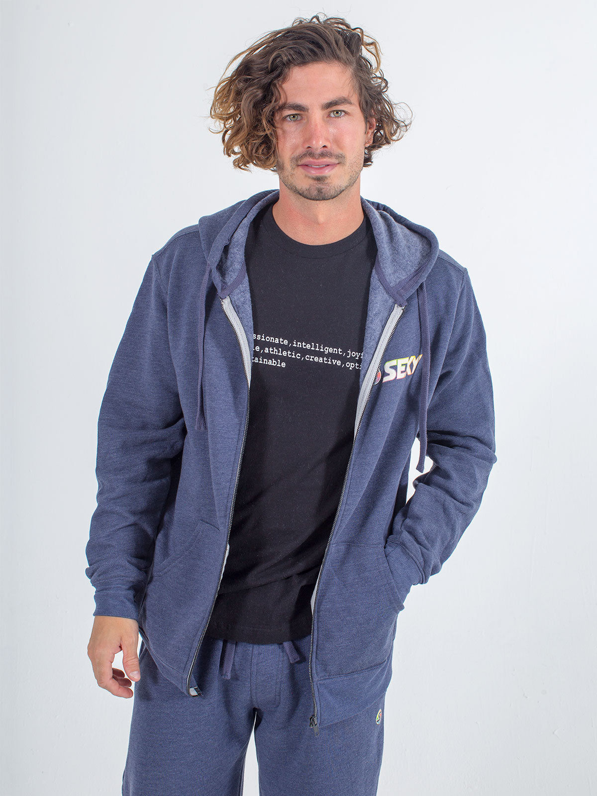 Softie Zip-Up Hoodie in Heather Navy