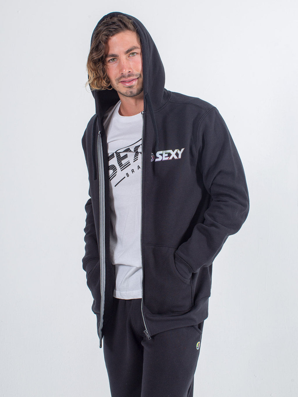 Softie Zip-Up Hoodie in Black