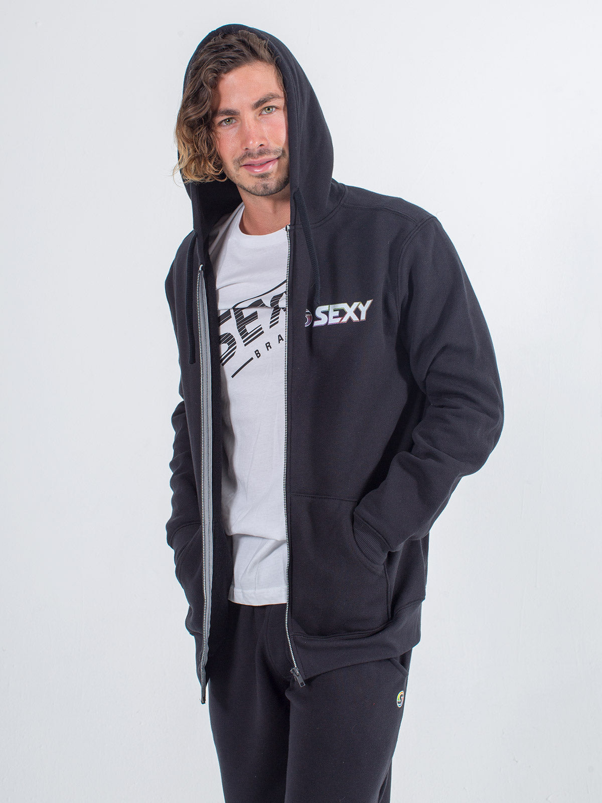 Softie Zip-Up Hoodie in Black