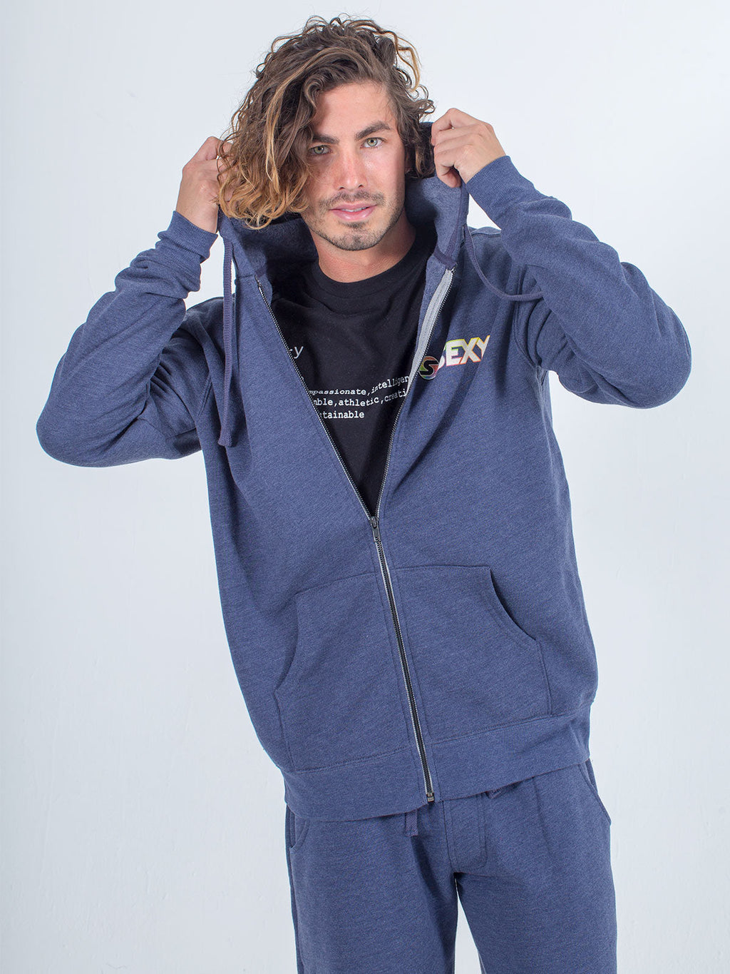 Softie Zip-Up Hoodie in Heather Navy