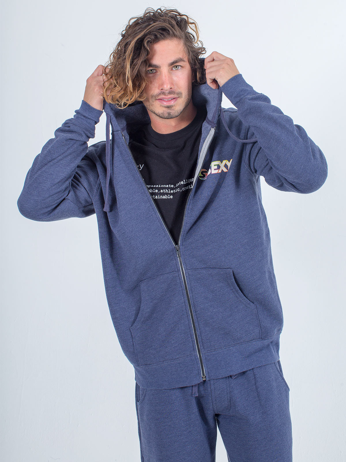 Softie Zip-Up Hoodie in Heather Navy