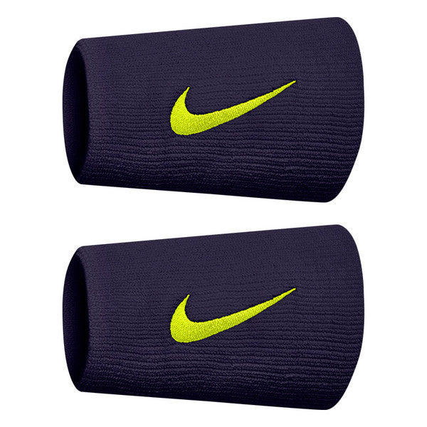 Nike Swoosh Premier Doublewide Wristband x 2 Purple Dynasty