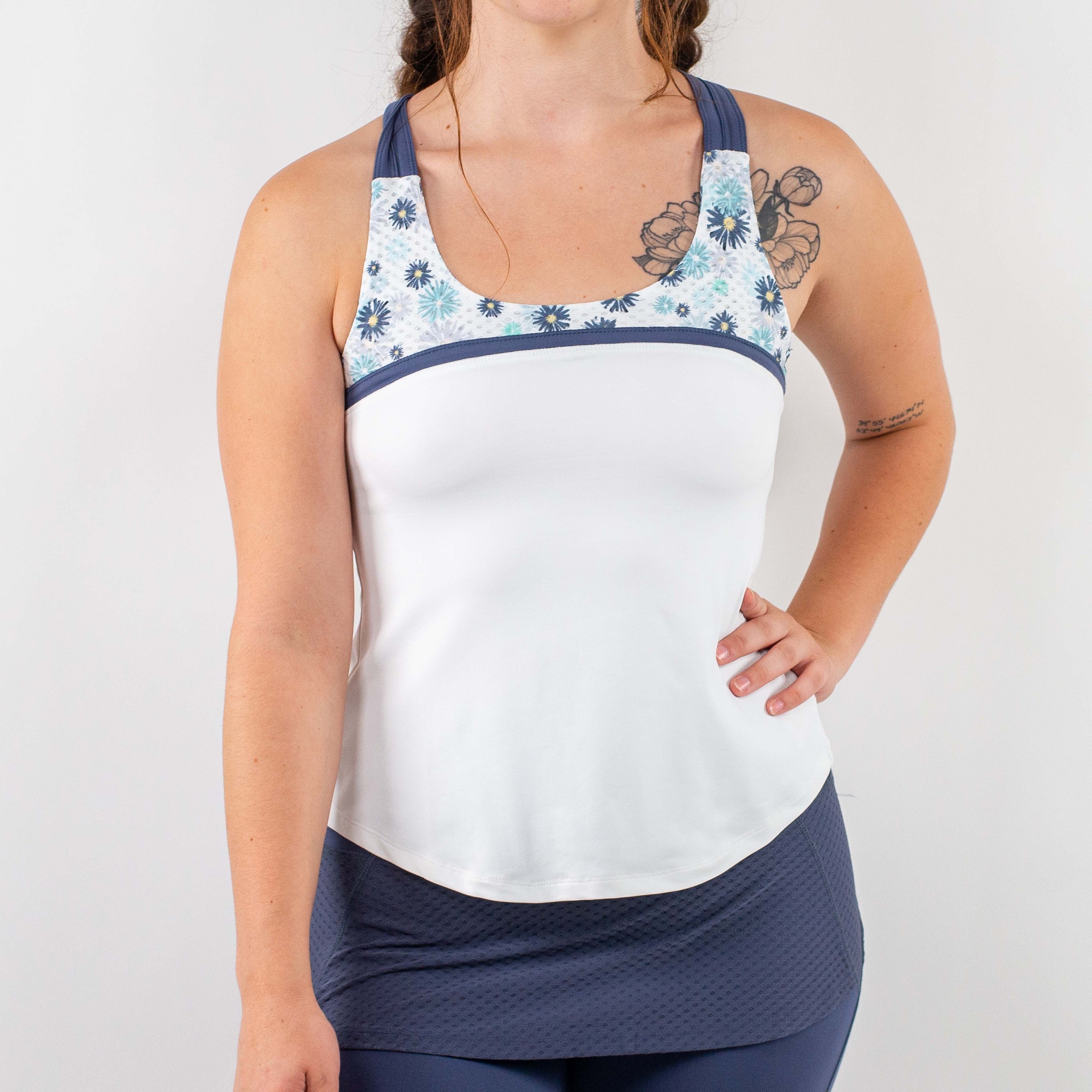 Upside Tank White/Fleur/Steel Small