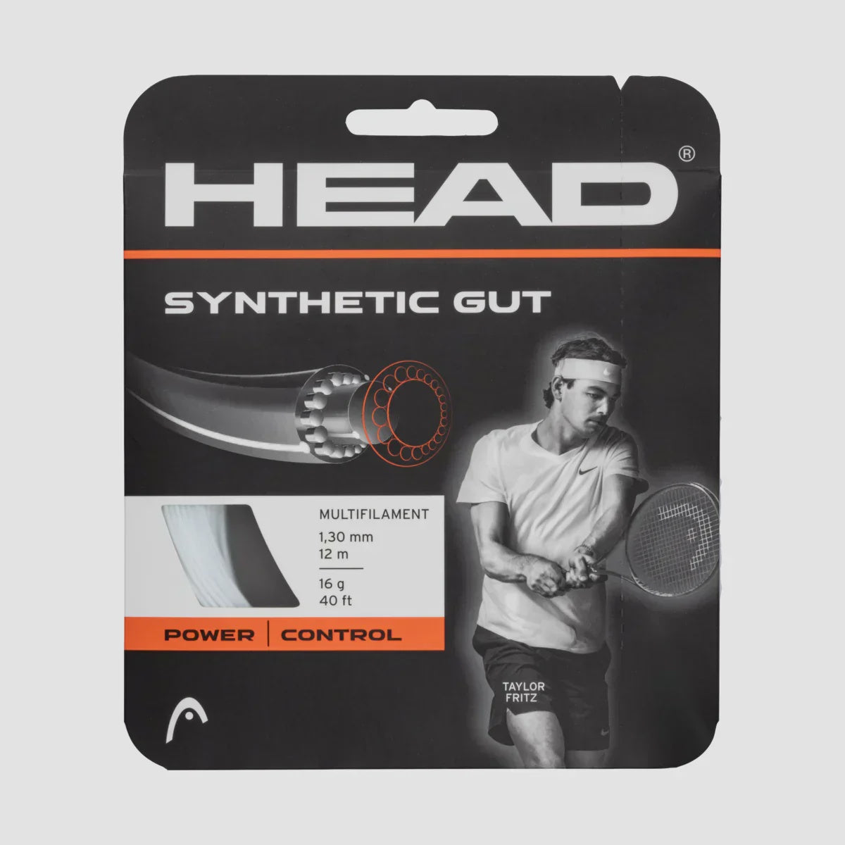 Head Synthetic Gut 16G/1.30 String White Regular
