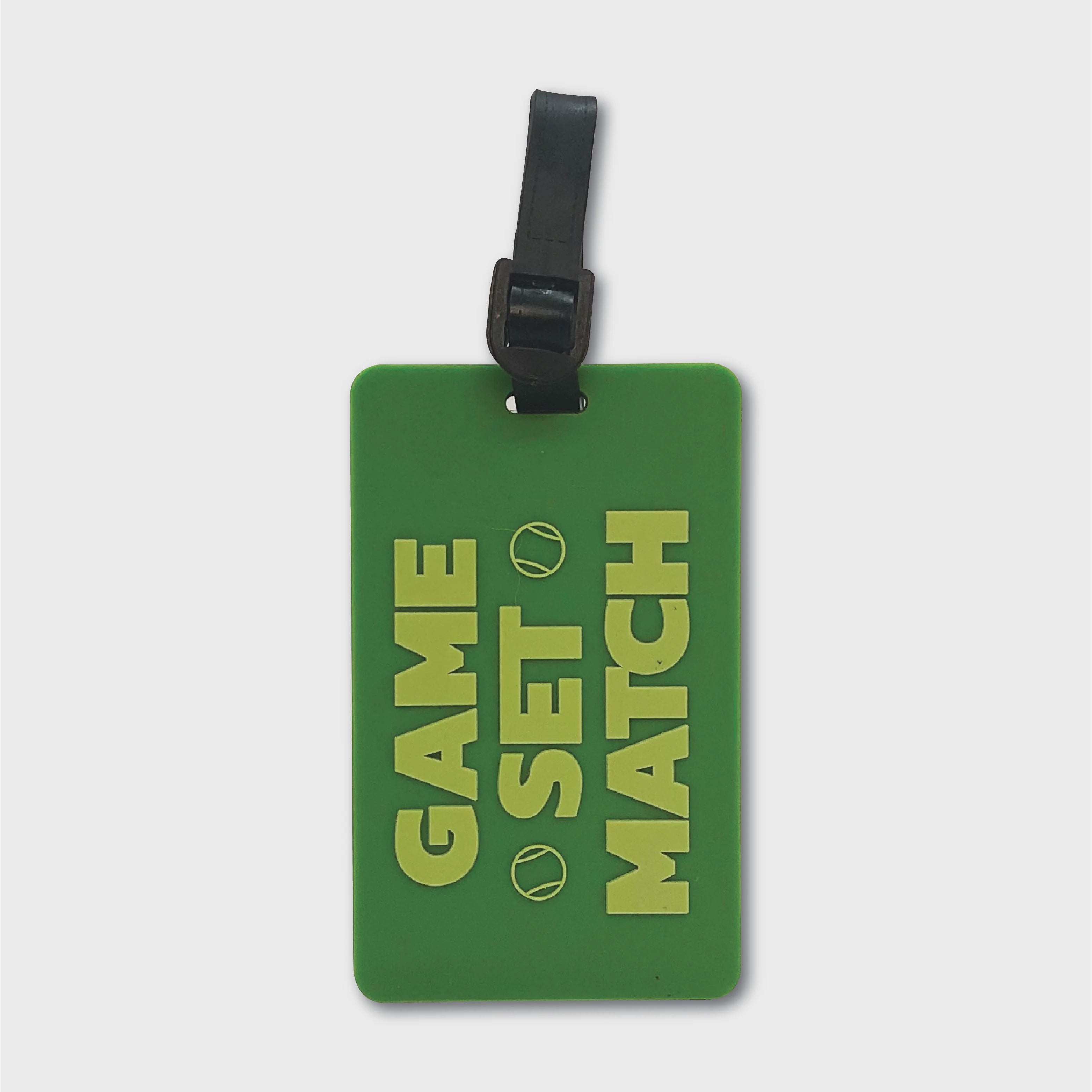 Tennis Bag Tag -Game Set Match -Green Regular