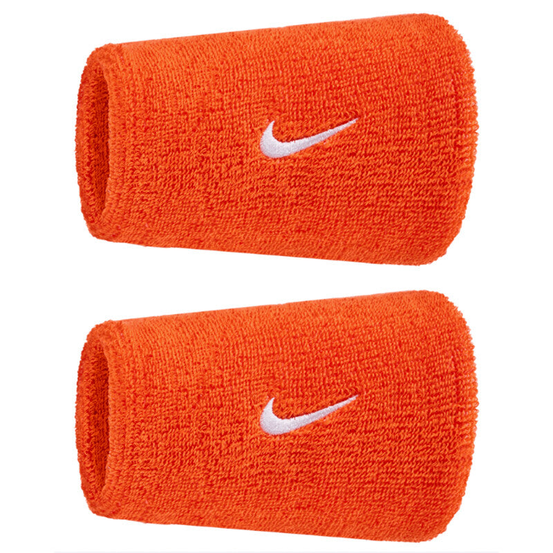 Nike Swoosh Classic Doublewide Wristbands x 2 Team Orange