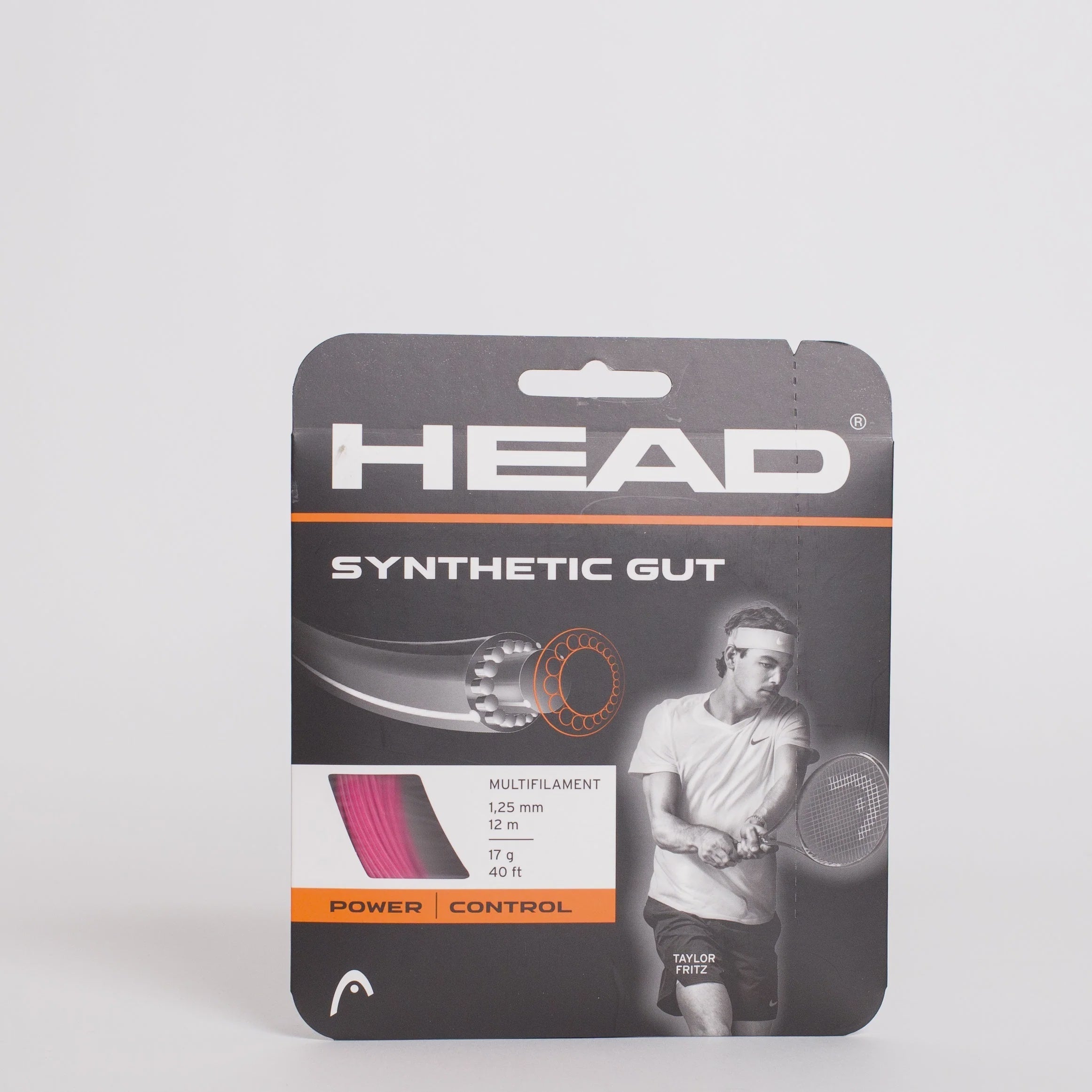 Head Synthetic Gut 17G/1.25 String Pink Regular