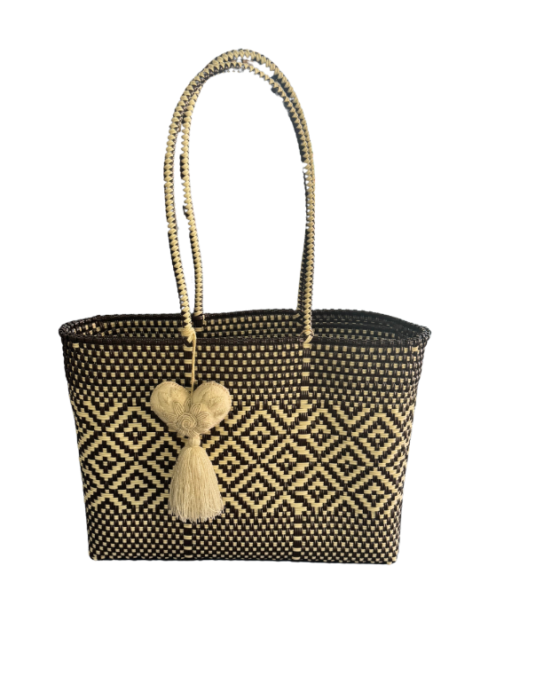 Chisme Lifestyle Brown/White Heart Market Tote