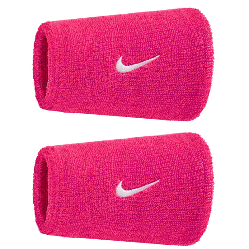 Nike Swoosh Classic Doublewide Wristband x 2 Vivid Pink