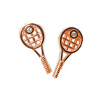 Tennis Racquet Earrings Rose Gold