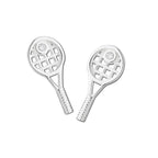 Tennis Racquet Earrings Silver