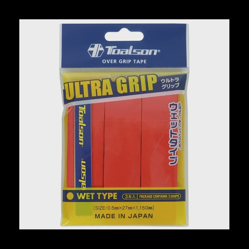 Ultra Grip 3 Pack Overgrips Neon Red Regular