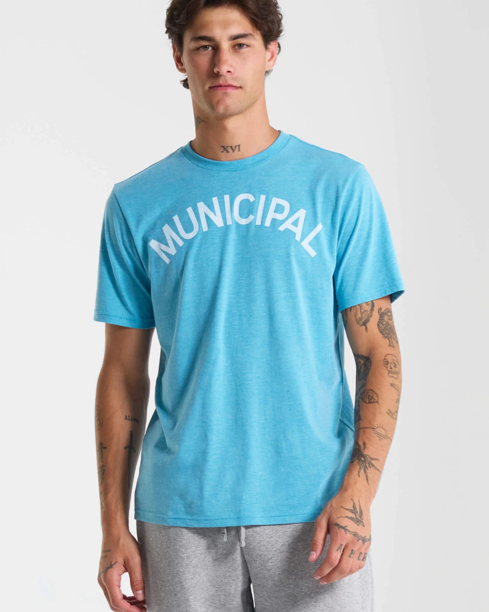Municipal SuperBlend M. OG SS T-shirt Caribbean Sea / White Small