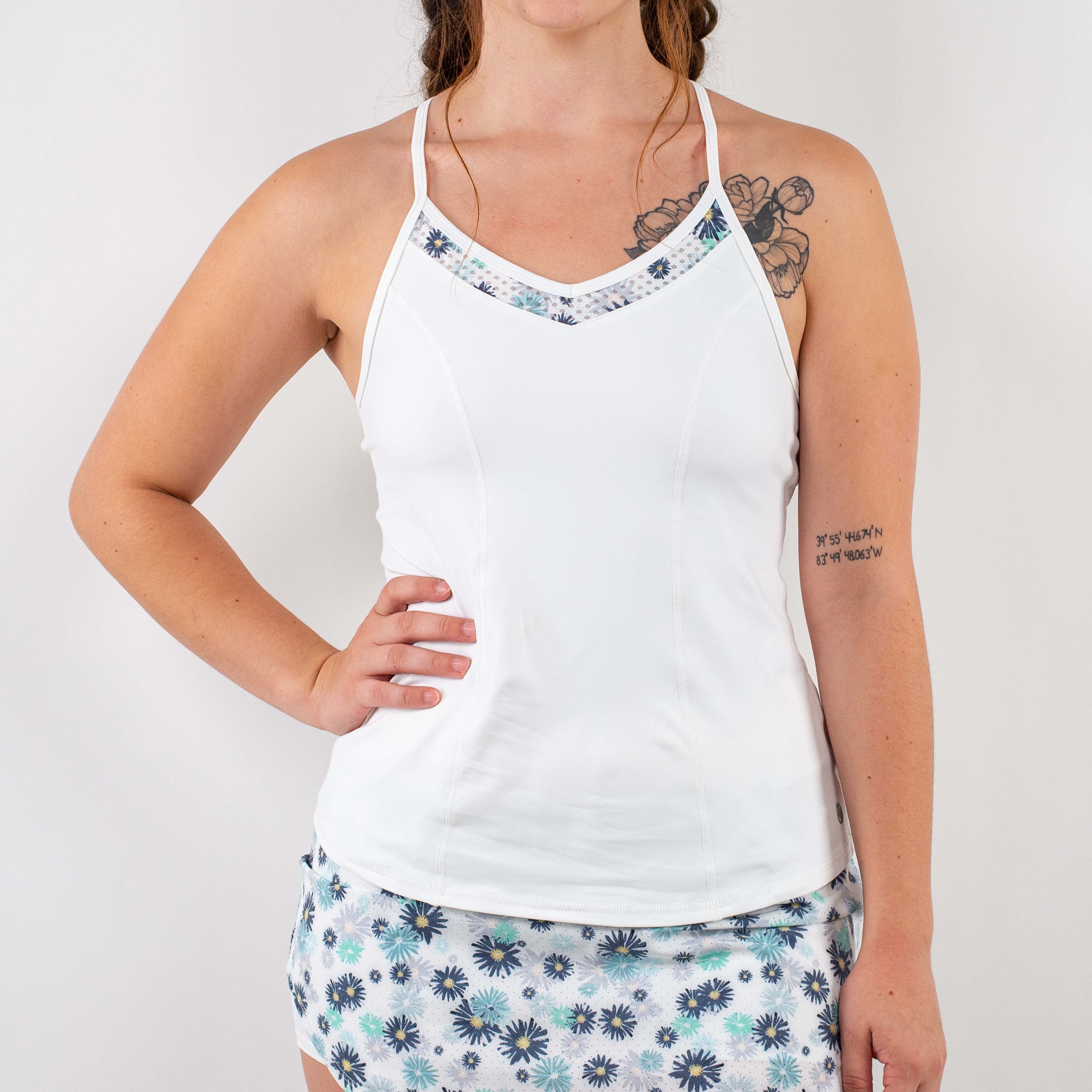 Volley Tank White/Fleur Small
