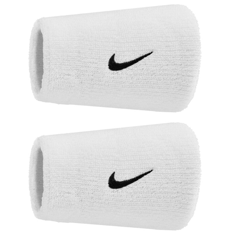 Nike Swoosh Classic Doublewide Wristbands x 2 White